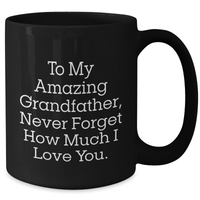 Load image into Gallery viewer, Gifts from Family to Grandfather - To My Amazing Grandfather Never Forget How Much I Love You. Black Coffee Mug for Mom&#39;s Day - Additional
