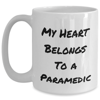 Load image into Gallery viewer, Funny Rescue Worker White Coffee Mug, Gifts from Family for Father&#39;s Day, &#39;My Heart Belongs To A Rescue Worker&#39; Quote - Main
