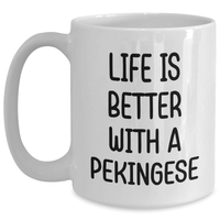 Load image into Gallery viewer, Pekingese Dog Lovers Gifts from Family for Graduation Unique White Coffee Mug - Main
