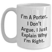 Load image into Gallery viewer, Porter Proud Moment Funny White Coffee Mug, Gifts for Porter from Family, Friends, and Coworkers - Main
