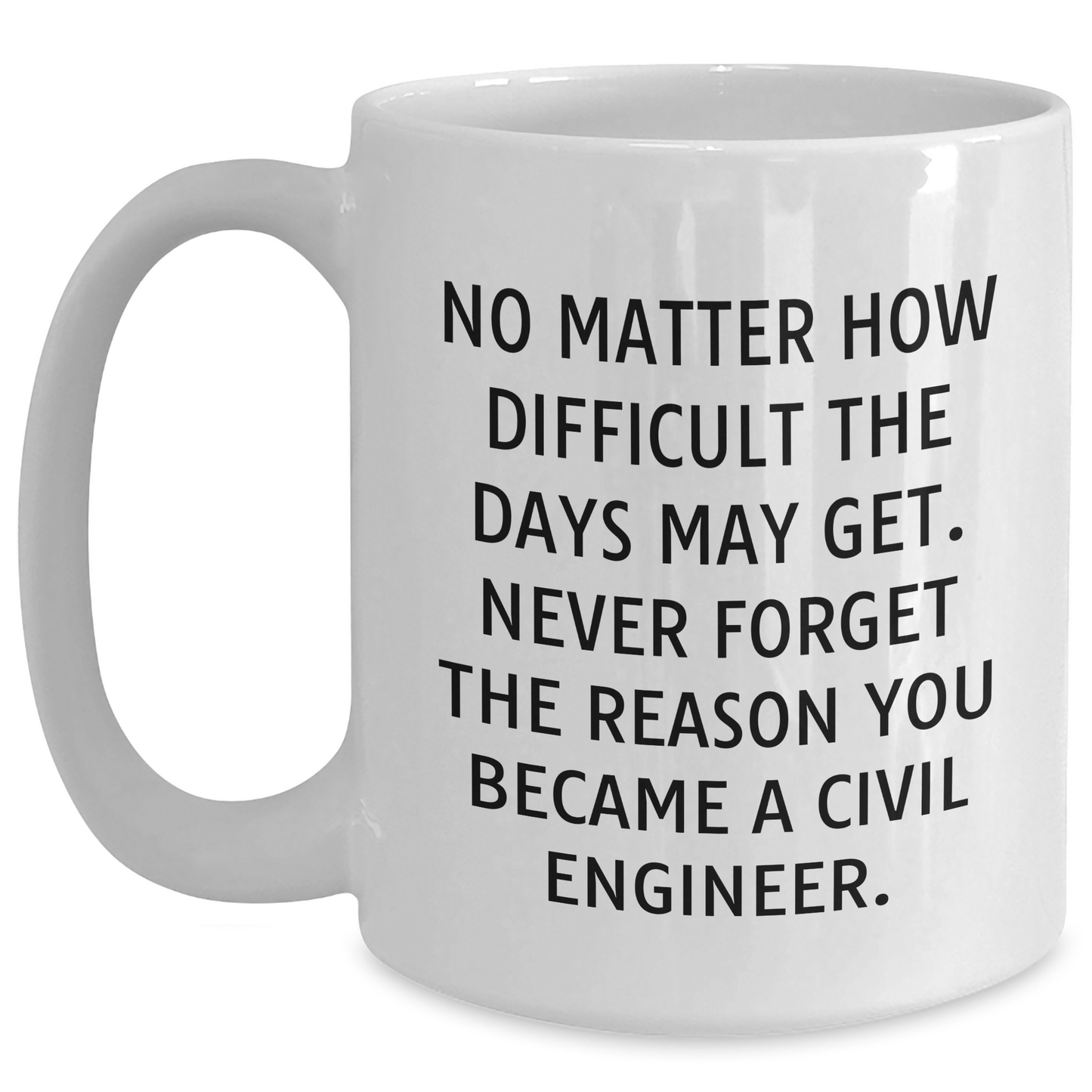 Civil Engineer Gifts from Friends, Family, or Coworkers - Inspirational White Coffee Mug for Men or Women, Father's Day Unique Gifts - Main