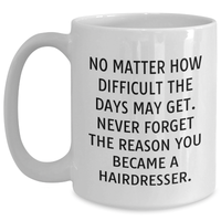 Load image into Gallery viewer, Hairdresser Quotes White Coffee Mug, Gifts from Men to Hairdresser, Mother&#39;s Day Unique Gifts, Inspirational Mug for Hairdresser - Main
