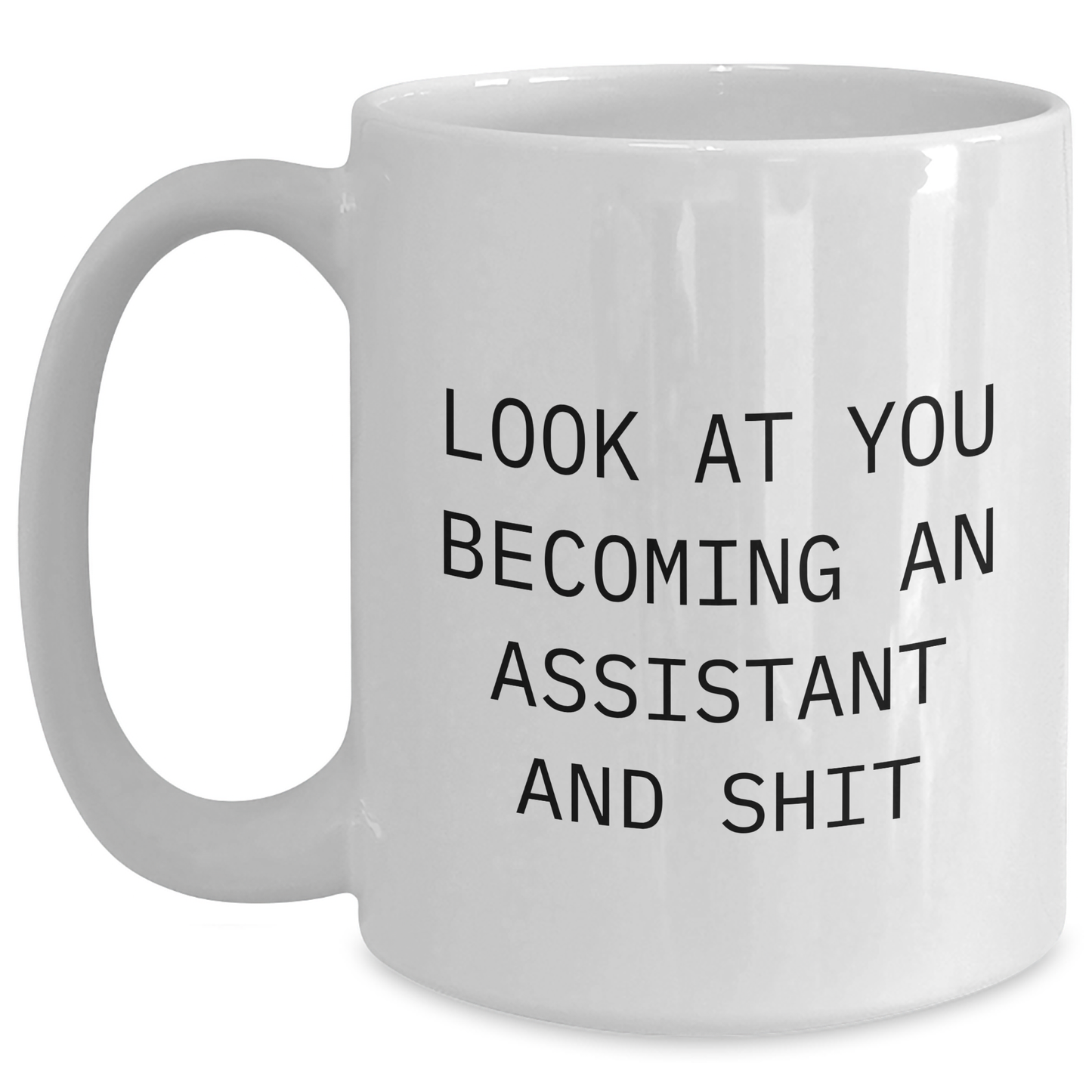 Funny Assistant Gifts from Friends, Coworkers, or Family - Look At You Becoming An Assistant And Shit, White Coffee Mug for Graduation - Main