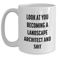 Load image into Gallery viewer, Funny Landscape Architect Gifts, White Coffee Mug for Mom&#39;s Day, &#39;Look At You Becoming A Landscape Architect And Shit&#39; Quote, Gifts from Family to Landscape Architect, Unique Gifts for Her - Main
