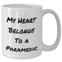 Load image into Gallery viewer, Funny Rescue Worker White Coffee Mug, Gifts from Family for Father&#39;s Day, &#39;My Heart Belongs To A Rescue Worker&#39; Quote - Additional
