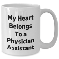 Load image into Gallery viewer, Funny Physician Assistant Gifts: My Heart Belongs To A PA White Coffee Mug, Unique Father&#39;s Day Unique Gifts from Family to Men - Additional
