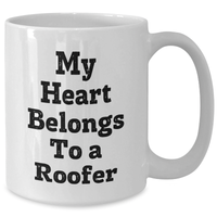 Load image into Gallery viewer, Funny Roofer Gifts, 'My Heart Belongs To A Roofer' White Coffee Mug for Father's Day, Gifts from Friends - Additional
