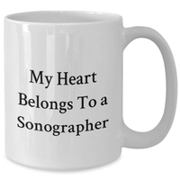 Load image into Gallery viewer, Funny Sonographer Gifts, White Coffee Mugs for Sonographer, Gifts from Men to Sonographer, My Heart Belongs To A Sonographer Inspiration, Perfect Father&#39;s Day Unique Gifts - Additional
