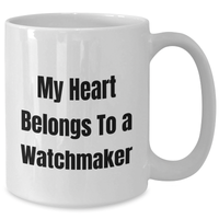 Load image into Gallery viewer, Funny Watchmaker Gifts, Heart Belongs to Watchmaker White Coffee Mug, Gifts from Friends for Father&#39;s Day Unique Watchmaker Appreciation - Additional
