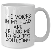 Load image into Gallery viewer, Funny Toy Collecting Gifts for Men, Voices in My Head Quote White Coffee Mug, 11oz or 15oz Capacity, Perfect for Father&#39;s Day from Friends - Additional
