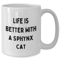 Load image into Gallery viewer, Funny Sphynx Cat Gifts from Men to Sphynx Cat Lovers on Father&#39;s Day, Unique White Coffee Mug - Additional
