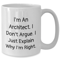 Load image into Gallery viewer, Architect Humor Funny Gift for Father&#39;s Day White Coffee Mug, Gifts from Men to Architect Friends and Family - Additional
