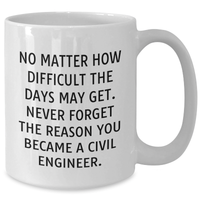 Load image into Gallery viewer, Civil Engineer Gifts from Friends, Family, or Coworkers - Inspirational White Coffee Mug for Men or Women, Father&#39;s Day Unique Gifts - Additional
