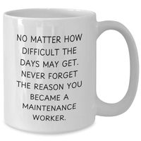 Load image into Gallery viewer, Funny Maintenance Worker Gifts from Family - White Coffee Mug for Dad&#39;s Special Day, Inspirational Quote Inside - Additional
