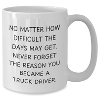 Load image into Gallery viewer, Funny Truck Driver Gifts from Men to Truck Driver, Inspirational White Coffee Mug for Father&#39;s Day - Additional
