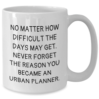 Load image into Gallery viewer, Urban Planner Gifts from Friends and Family, No Matter How Difficult The Days May Get. - Inspirational White Coffee Mug, Father&#39;s Day Unique Gifts - Additional
