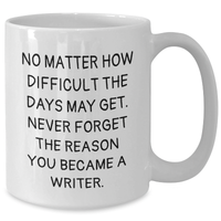 Load image into Gallery viewer, Writer&#39;s Inspirational Quotes White Coffee Mug, Gifts from Friends, Family, or Coworkers for Mother&#39;s Day - Additional
