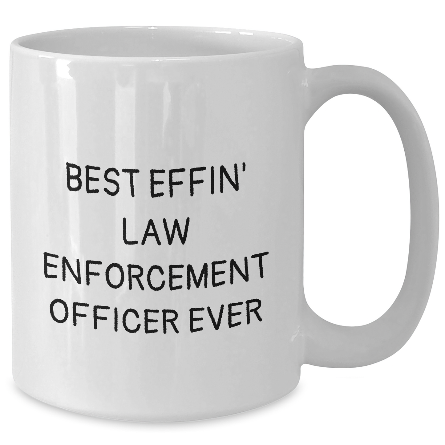 Funny Law Enforcement Officer Gifts, Best Effin' White Coffee Mug for Dad's Day, Gifts from Men to Law Enforcement Officer, Unique Mugs for Him - Additional