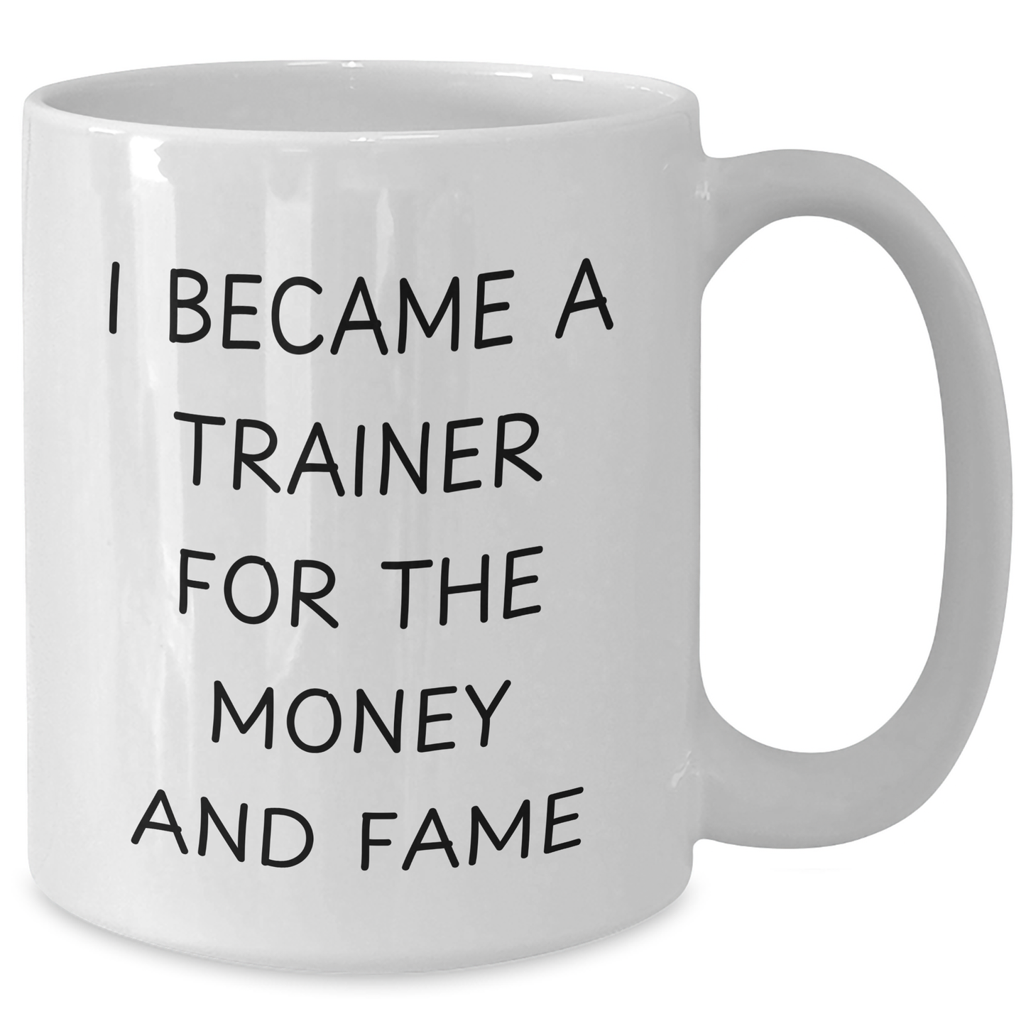 Funny Trainer Gifts for Mom's Special Day - I Became A Trainer For The Money And Fame Quote White Coffee Mug, Gifts from Friends and Family - Additional