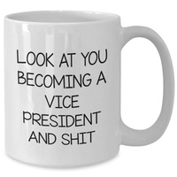 Load image into Gallery viewer, Funny Vice President Gifts from Friends for Graduation Unique Vice President Mug Look At You Becoming A Vice President And Shit - Additional
