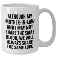 Load image into Gallery viewer, Funny Mom-in-law Gifts from Men to Mom-in-law, White Coffee Mug for Father&#39;s Day, &#39;Although My Mom-in-law And I May Not Share The Same Blood...&#39; - Additional
