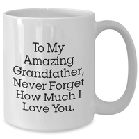 Load image into Gallery viewer, Funny Grandfather Gifts - To My Amazing Grandfather, Never Forget How Much I Love You. - White Coffee Mug for Mother's Day - Additional
