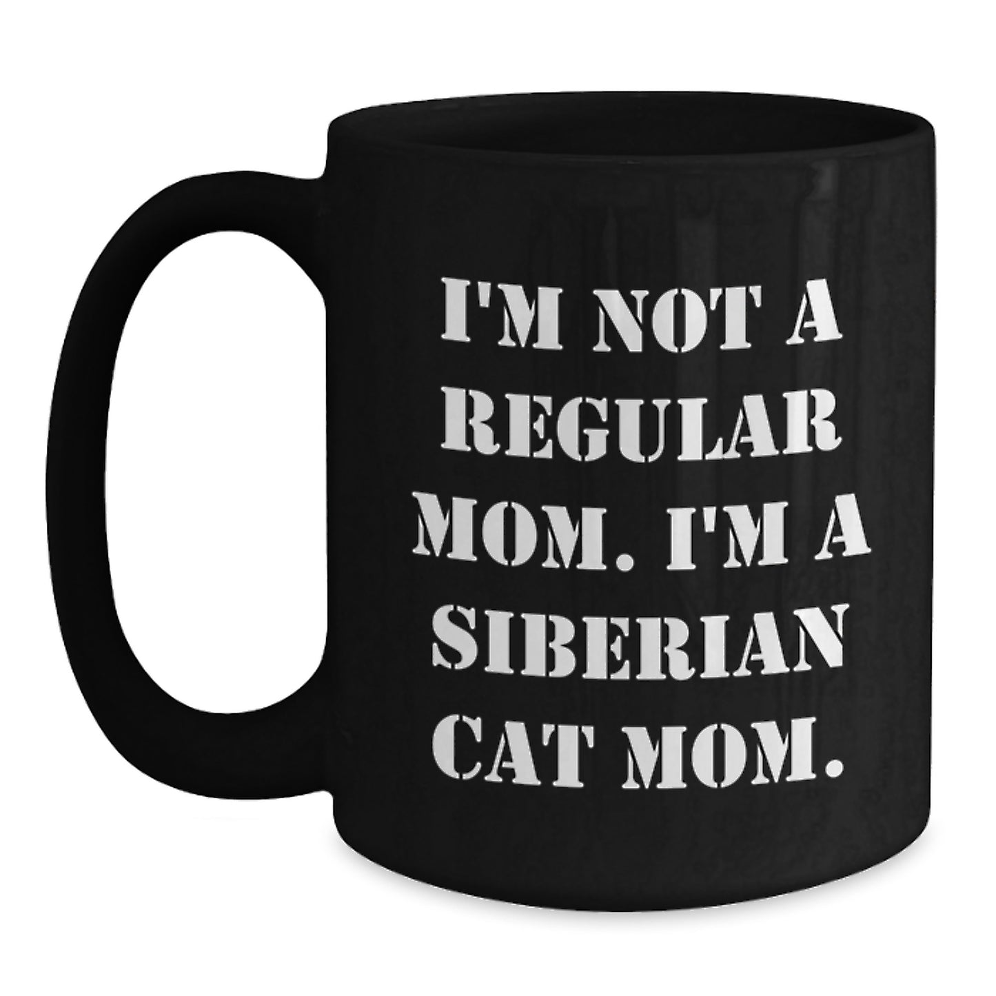 Siberian Cat Mom Funny Black Coffee Mug Gifts from Family for Christmas - Main