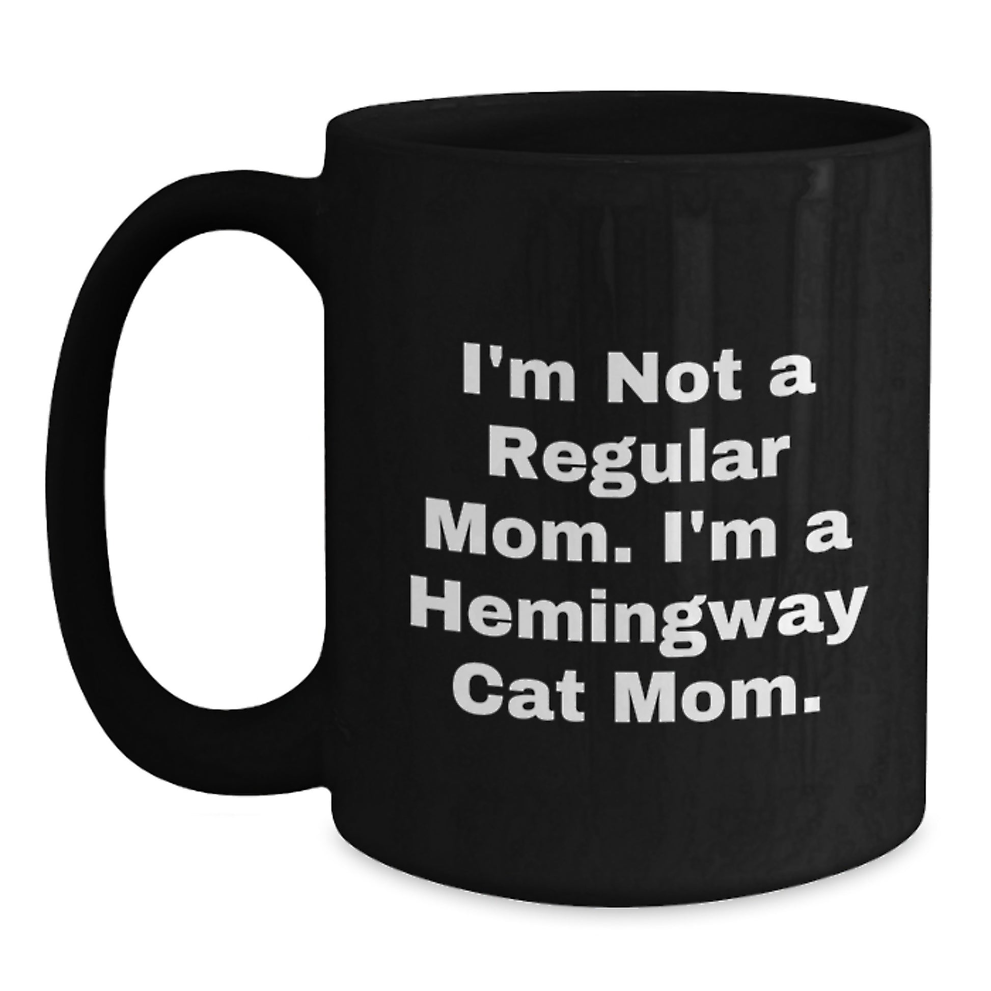 Hemingway Cat Mom Funny Black Coffee Mug Gifts from Men to Friends for Graduation - Main