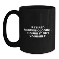 Load image into Gallery viewer, Christmas Unique Gifts for Microbiologists from Friends - Funny Quote &#39;Figure It Out Yourself&#39; Black Coffee Mug - Main
