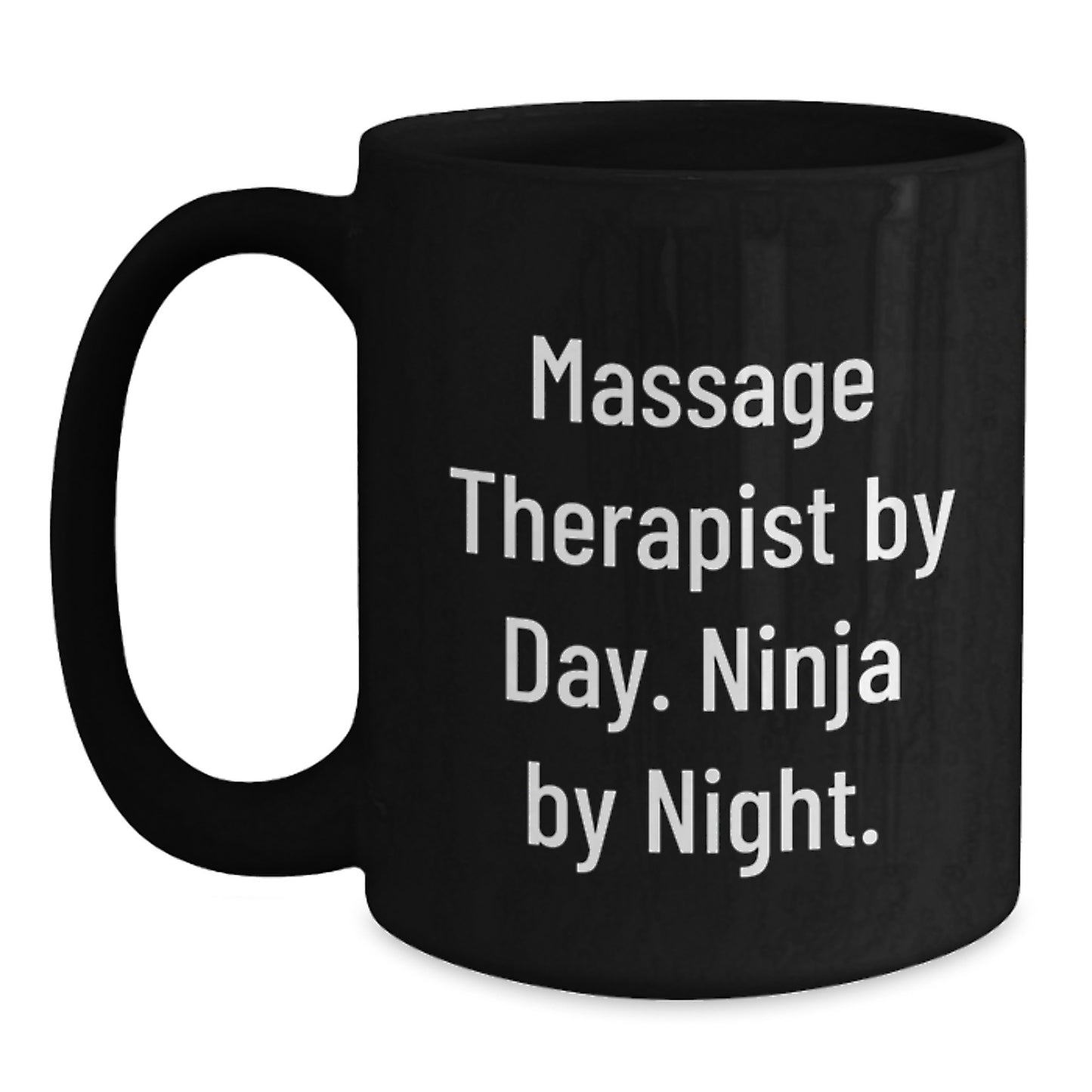 Massage Therapist Gifts for Her - Funny Black Coffee Mug - Massage Therapist By Day. Ninja By Night. Graduation Unique Gifts from Friends - Main