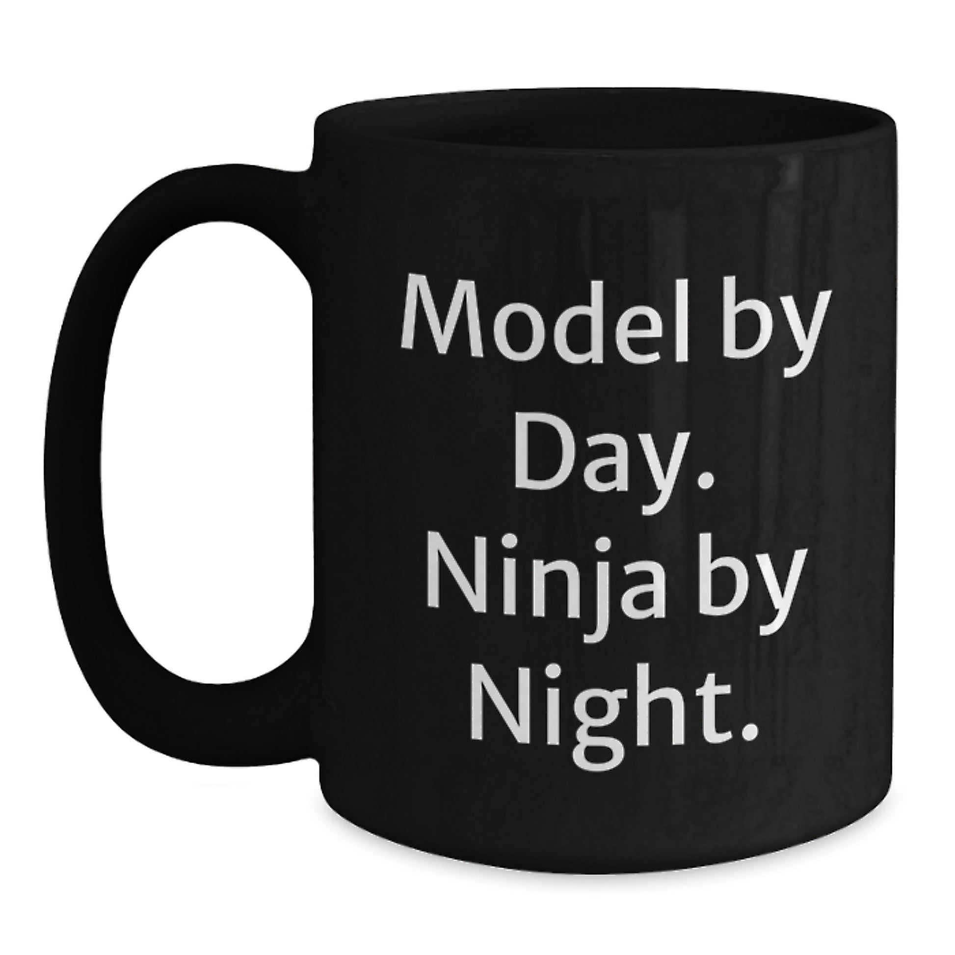 Model Gifts for Men Funny Black Coffee Mug, Model By Day Ninja By Night, Graduation Unique Gifts from Friends - Main