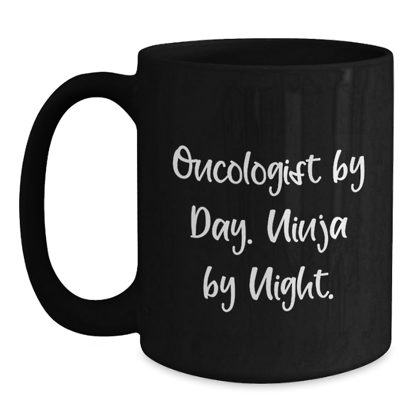 Funny Oncologist Gifts for Men from Friends, Black Coffee Mug with 'Oncologist By Day. Ninja By Night.' Quote, Perfect Graduation Unique Gifts - Main