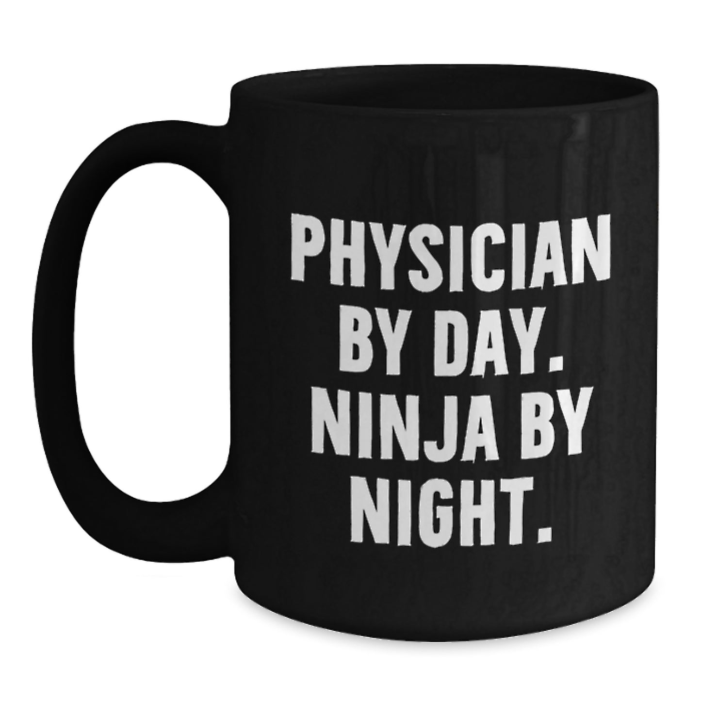 Funny Physician Gifts from Friends, Black Coffee Mugs for Physician Men, Birthday Unique Gifts for Physician - Main
