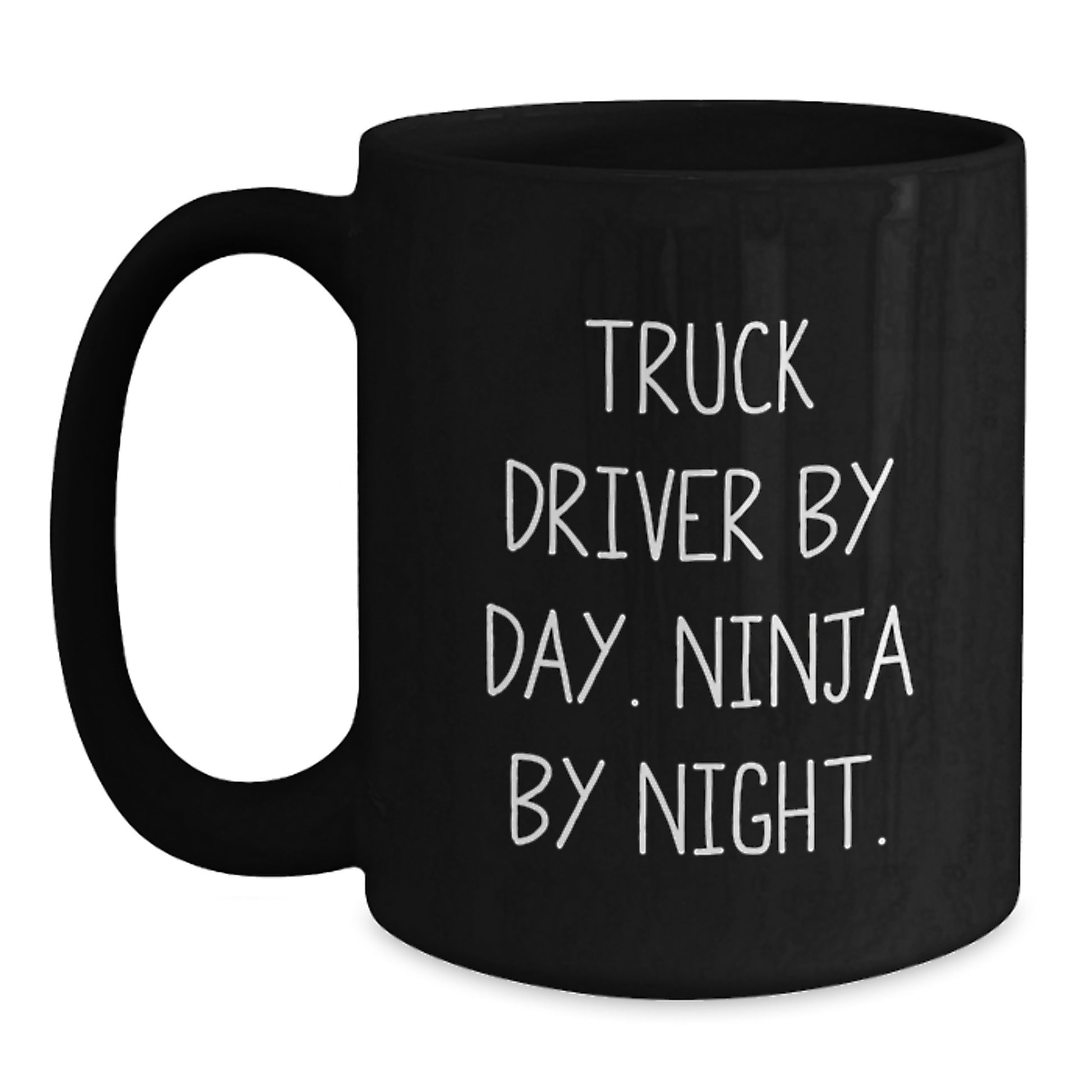 Truck Driver Gifts Unique, Funny Black Coffee Mug By Day Ninja By Night, Perfect for Men, Women, Friends, Family - Graduation Unique Gifts from Coworkers, Family Members - Main