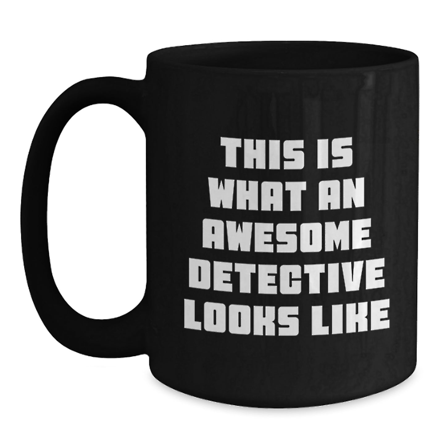 Birthday Gift Detective Black Coffee Mug Present for Her - Main