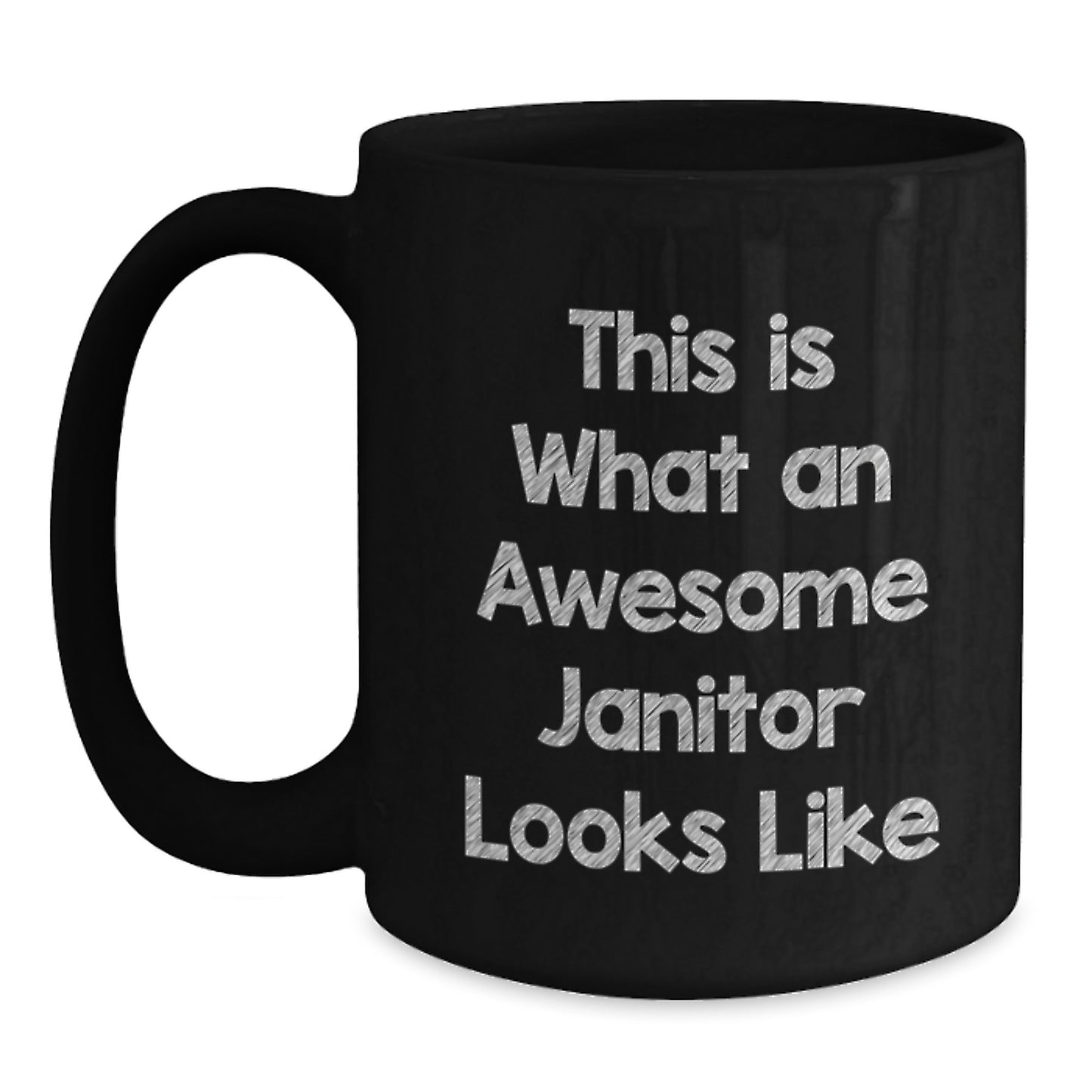Funny Janitor Gifts from Friends, Unique Graduation Unique Gifts for Janitor, Black Coffee Mug This Is What An Awesome Janitor Looks Like - Main