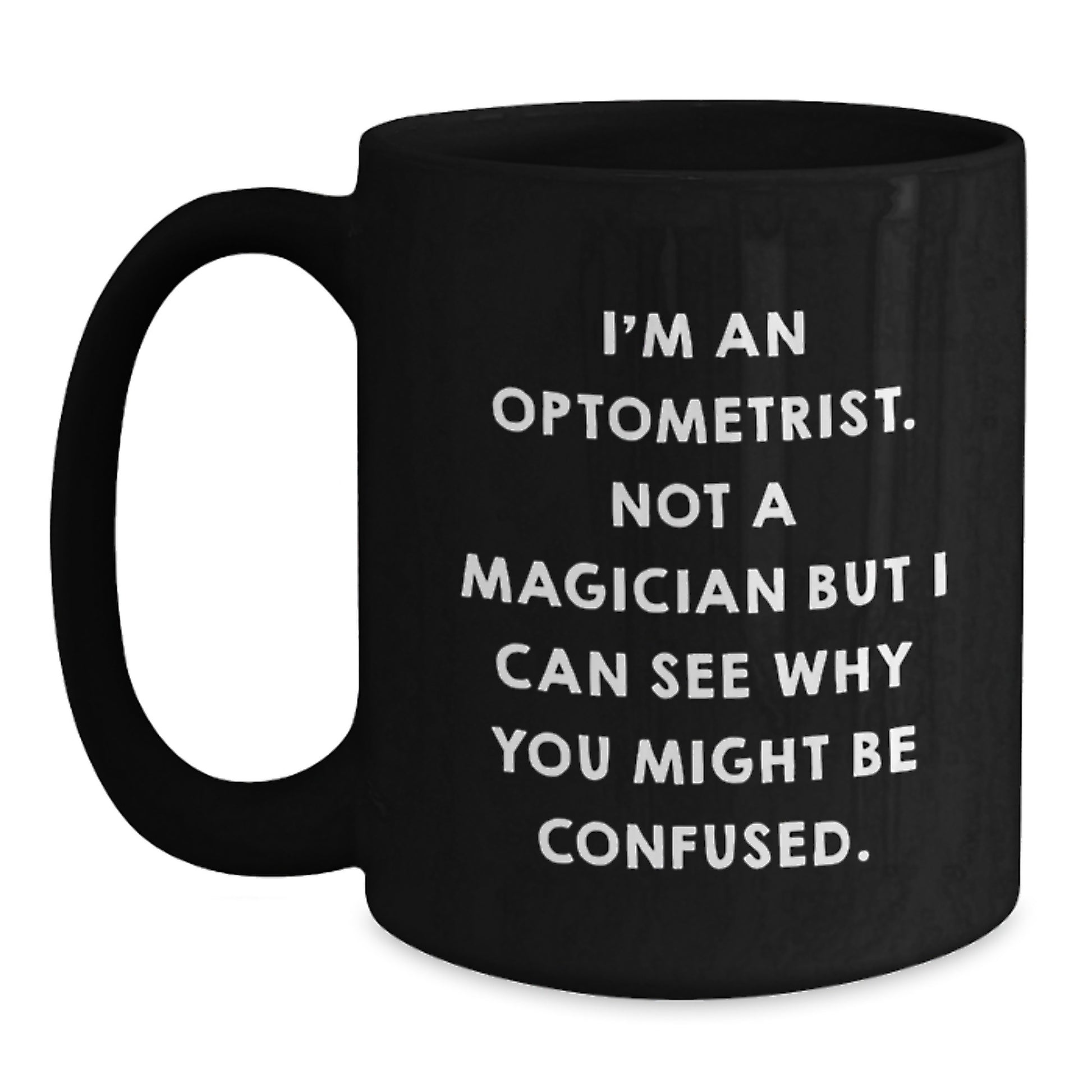 Optometrist Keepsake Black Coffee Mug for Him Graduation Gift - Main