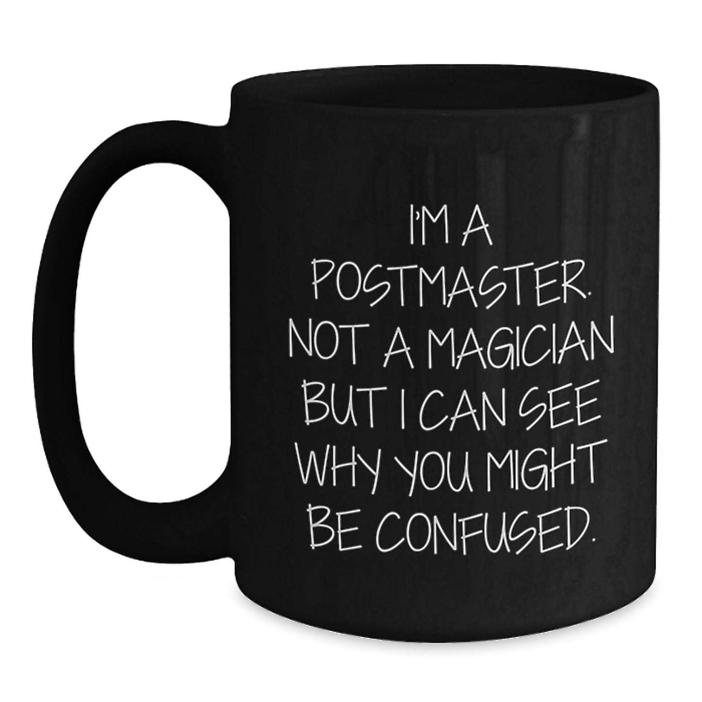 Postmaster Keepsake Black Coffee Mug for Him Birthday Gift 11oz Ceramic - Main