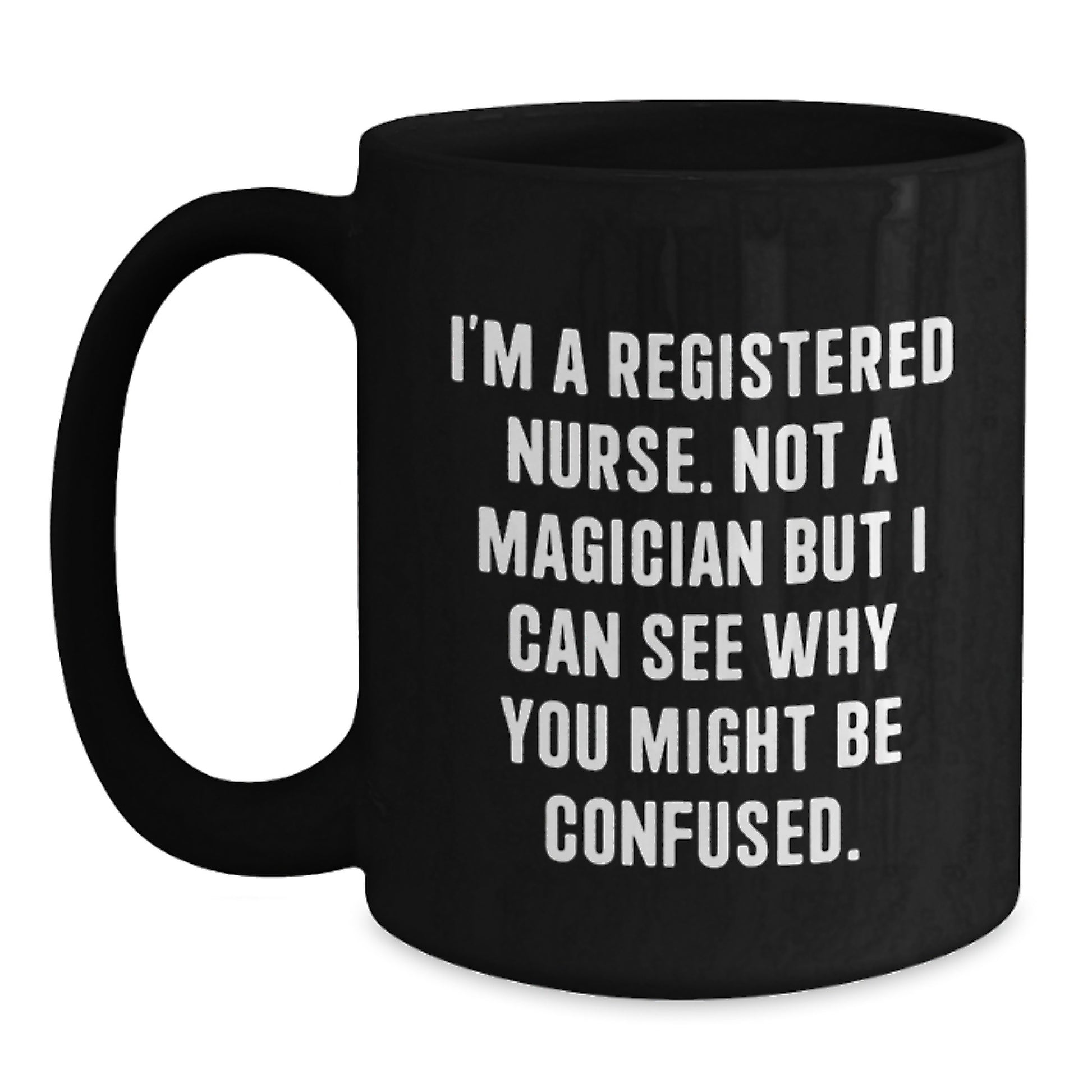 Birthday Gift Keepsake Black Coffee Mug for Registered Nurse Him - Main