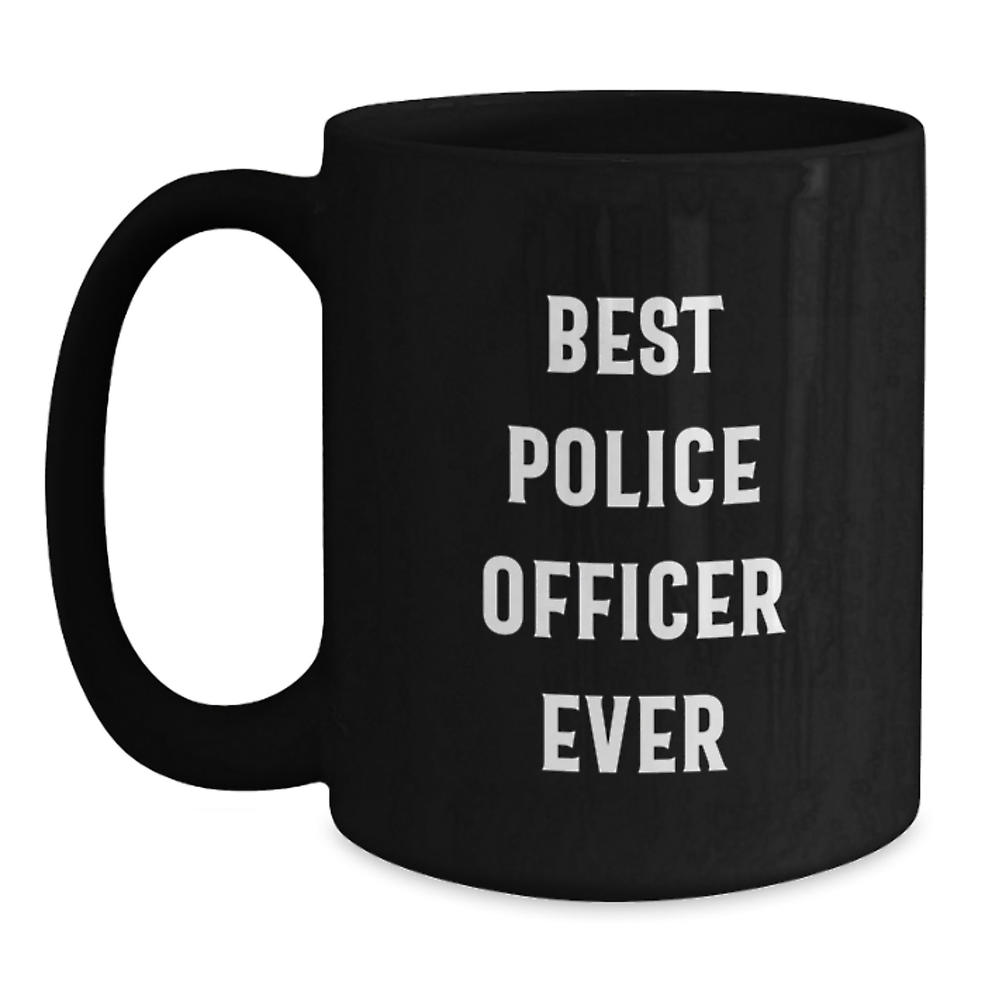 Police Officer Keepsake Black Coffee Mug Birthday Gift for Him - Main