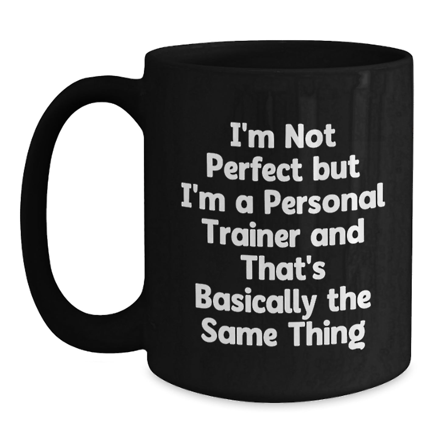 Birthday Gift Personal Trainer Black Coffee Mug for Her Inspirational - Main