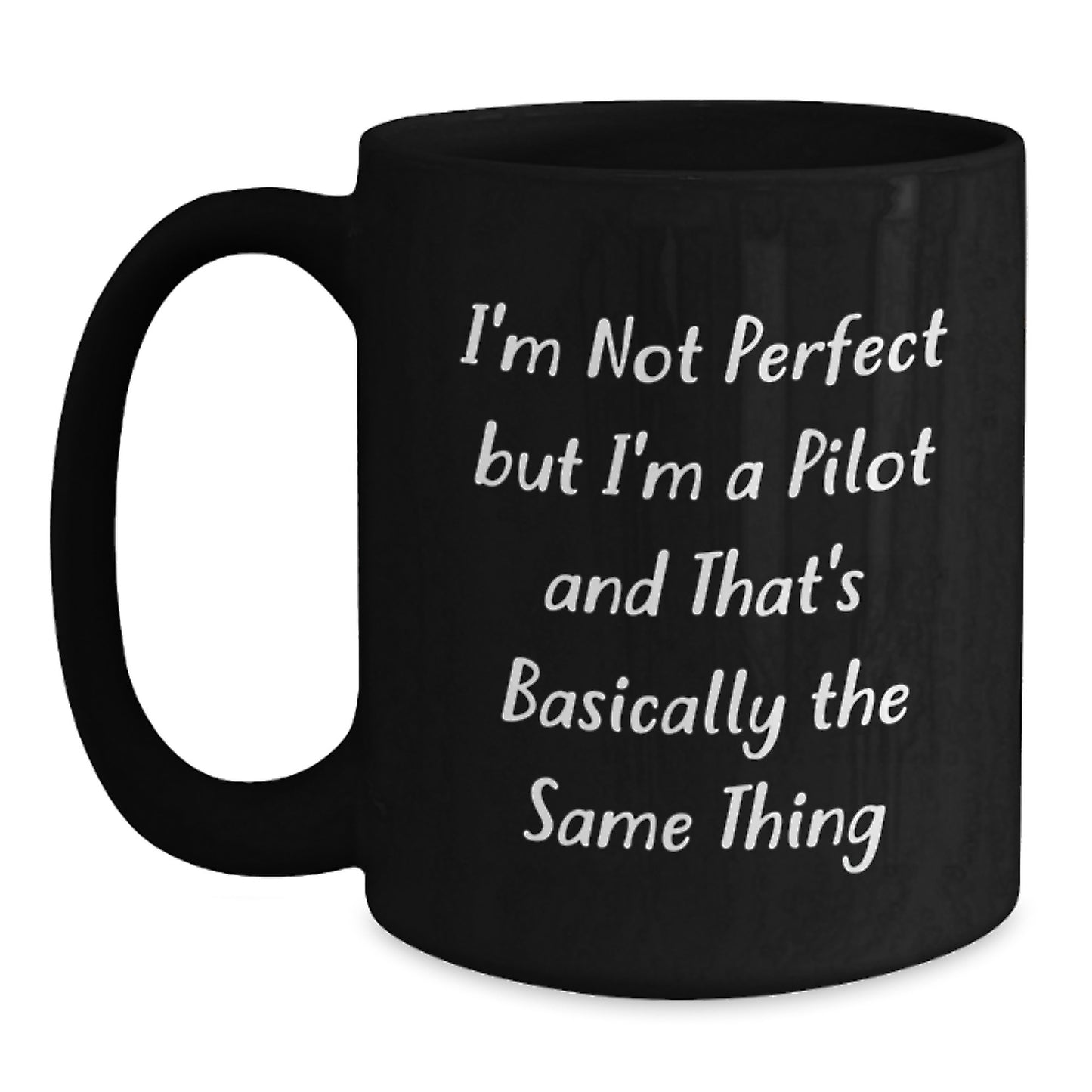Quirky Pilot Mug for Friends Birthday Gift – Keepsake Black Coffee Mug - Main
