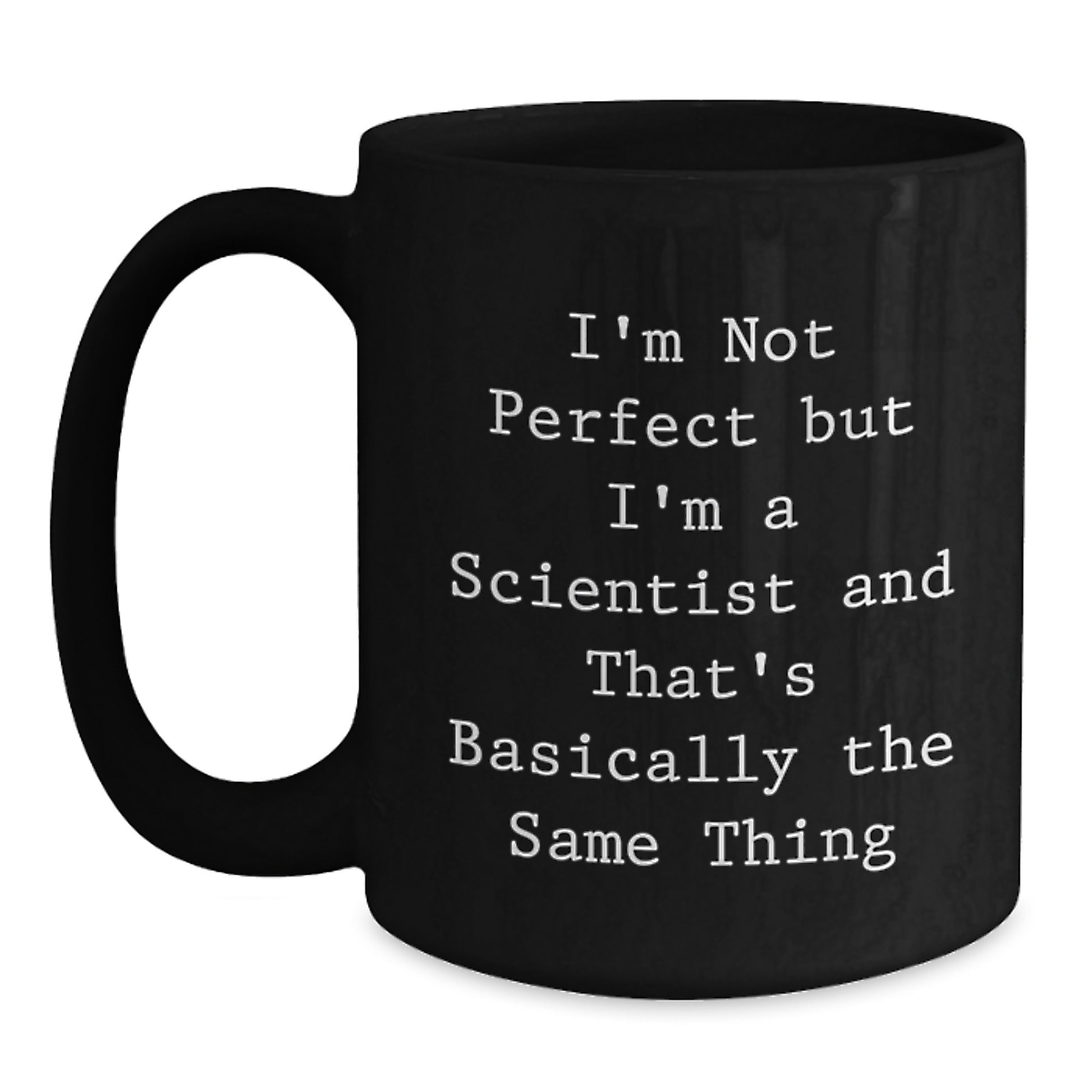 Birthday Gift Scientist Black Coffee Mug for Her Present - Main