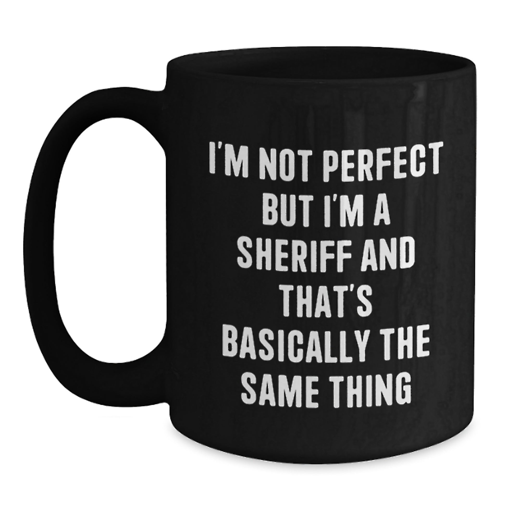 Sheriff Keepsake Black Coffee Mug for Him Birthday Gift - Main