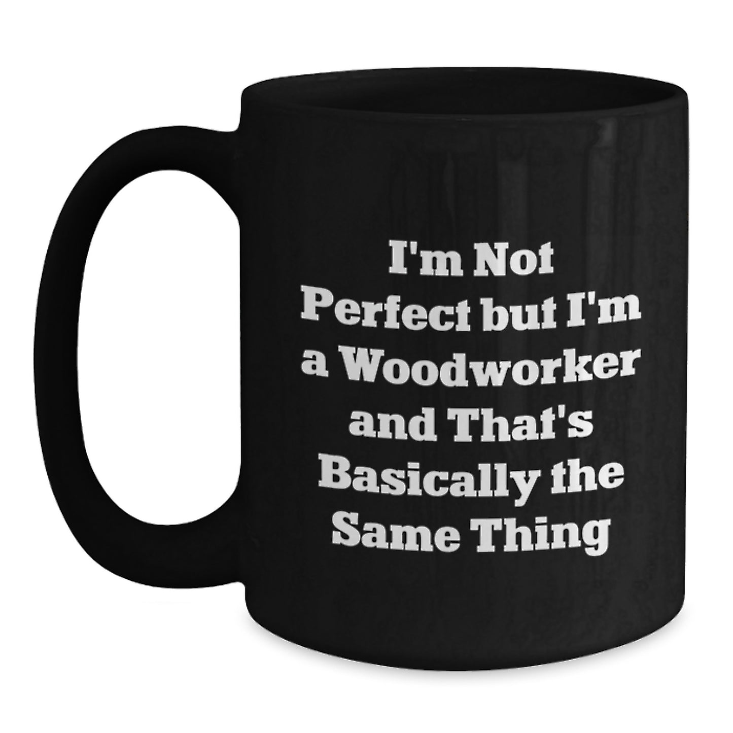 Woodworker Keepsake Birthday Gift Mug for Him Black Ceramic 11oz - Main