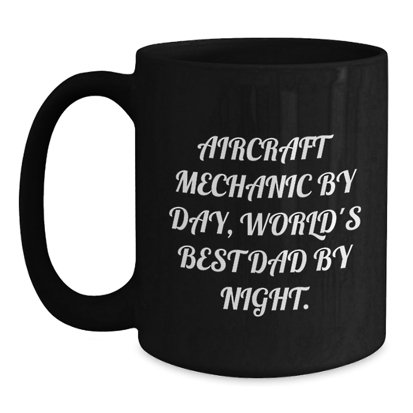 Aircraft Mechanic Keepsake Black Ceramic Mug for Him – Birthday Gift - Main