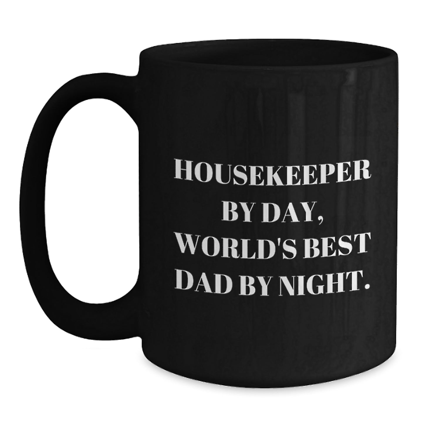 Whimsical Housekeeper Black Coffee Mug Novelty Birthday Gift for Friends - Main