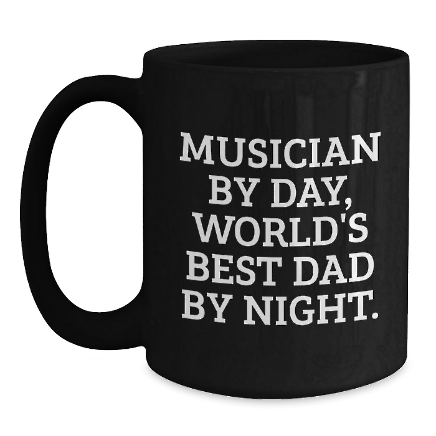 Funny Musician Gifts from Dad, Musician Dad Black Coffee Mug for Musician Enthusiasts, Unique Musician Christmas Unique Gifts for Men - Main