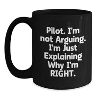 Load image into Gallery viewer, Pilot Humor Graduation Gifts from Friends to Pilot, Funny Black Coffee Mug for Pilot - Main
