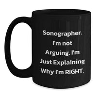 Load image into Gallery viewer, Funny Sonographer Gifts from Friends, Sonographer Mugs with Birthday Humor, Black Coffee Mug - Main
